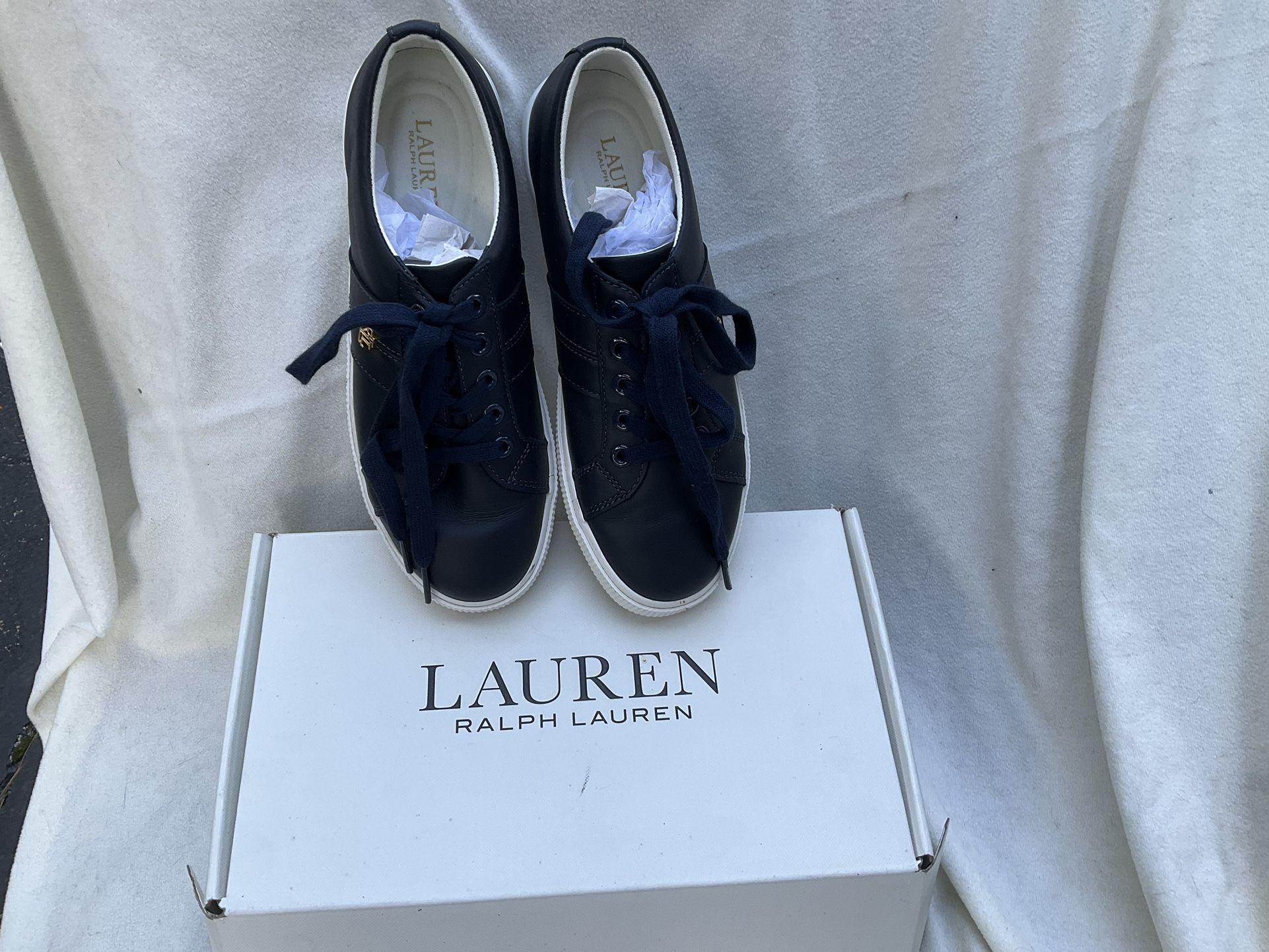 New Ralph Lauren Janson II Leather Sneakers Sz 6