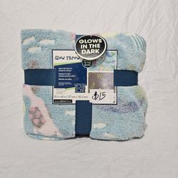 Kids Mermaid Glow In The Dark Throw Blanket 