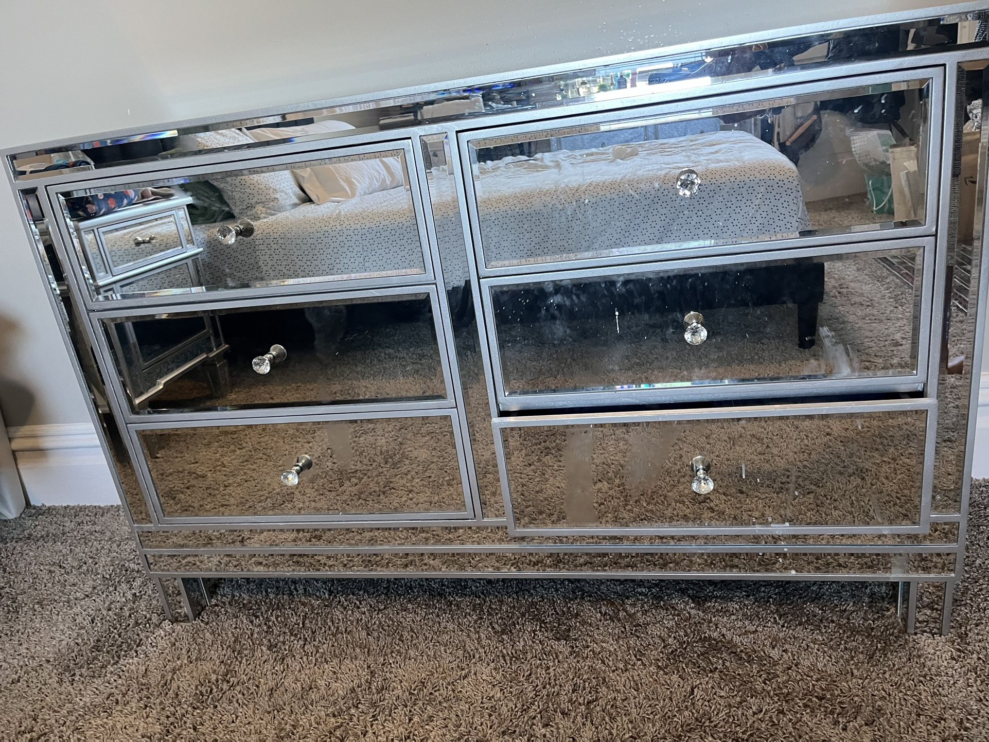 2 Mirror Dressers, 1 Mirror Nightstand