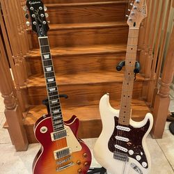 Fender MIM Roadhouse Stratocaster and Epiphone Les Paul Standard Pro