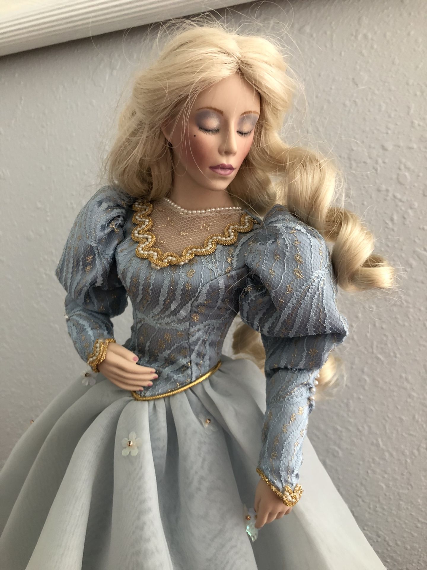 Sleeping Beauty Porcelain Doll In Perfect Shape