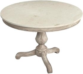 Butler Specialty Company Danielle 44" Round Pedestal Marble Dining Table - Gray
