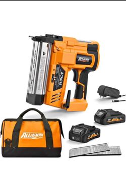 20V 18GA Cordless Brad Nailer, with 2 * 2.0Ah Battery & Charger, Nail Gun Battery Powered