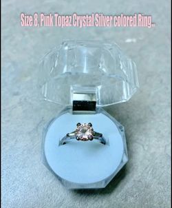 Vintage Pink Topaz Crystal Silver Ring :)