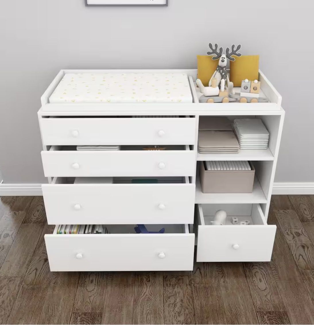 Kids Dresser Changing Table Storage Cabinet