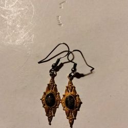 Native American Handmade Goldtone Earrings