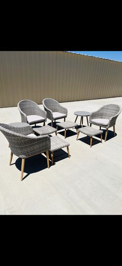 Brand New 10pc Gray Wicker Patio Set 