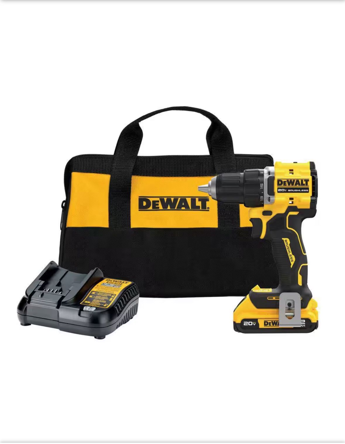 DEWALT DCD794D1 ATOMIC 20-Volt Lithium-Ion Cordless Compact 1/2 in. Drill/Driver Kit with 2.0Ah Battery, Charger and Bag Brand New