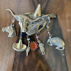 Vintage Sterling Silver Southwestern Charm Brooch by SB Silverman Bros