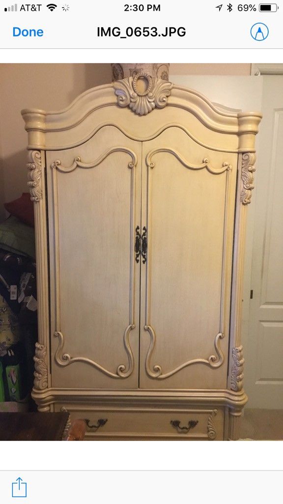 Lovely French Armoire. Can be used for wardrobe or storage.