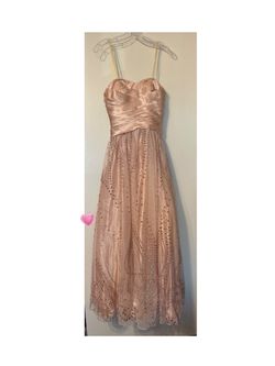 Pink Champagne Glitter Strapless Prom Dress / High School, Teen’s, Girl’s / Size 3/4