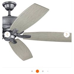 Monarch Patio 70 in. Outdoor Weathered Steel Downrod Mount Ceiling Fan with Wall Control Included for Patios or Porches