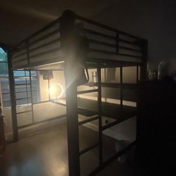 Black Desk style bunk bed