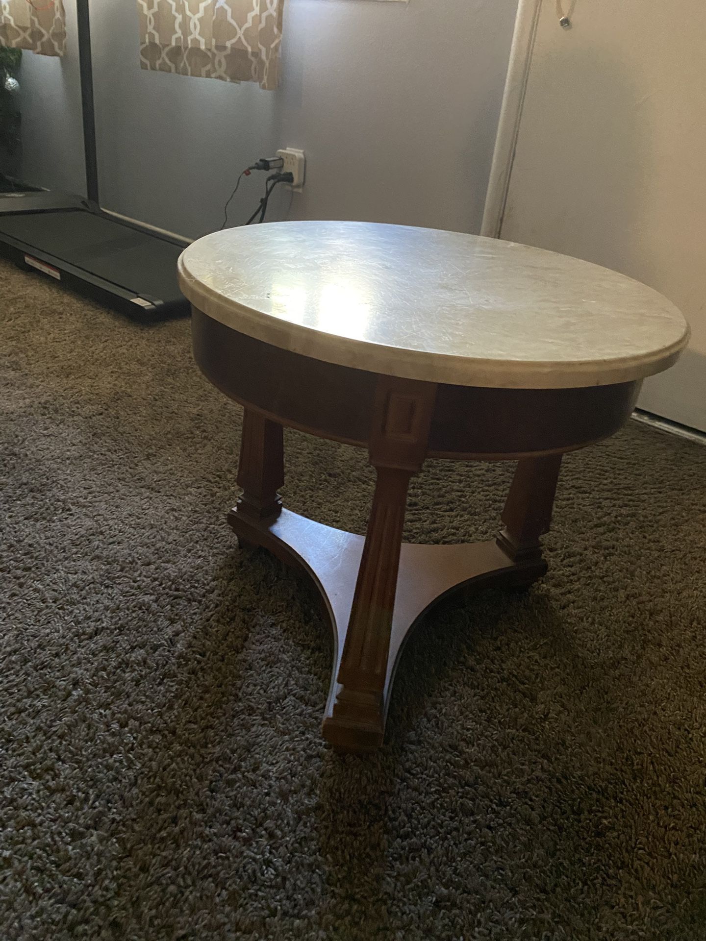 Marble Round End Table