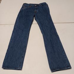 Levis 501 Classic Original Mens Button Fly Blue Jeans 30×30