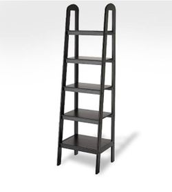 72” Madison Solid Wood Ladder Bookshelves - Black( 2)