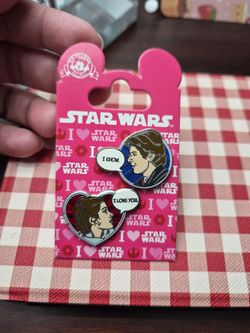 Disney Parks Star Wars Han Solo Leia Pin Set