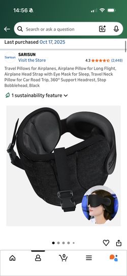 Airplane Neck Pillow Eye Mask