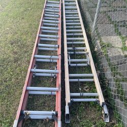 3 Ext ladders and 1 8ft Step Ladder