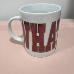 Clueless Pink and Gold Letterman Collegiate Coffee Mug y2k