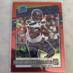 Deejay Dallas Rated Rookie Donruss Optic Red Parallel Card #195
