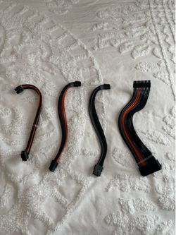 PSU Power Extensions - Black, Grey, and Orange