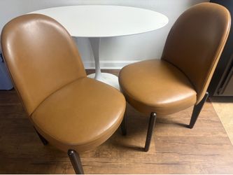 2x Faux leather dining chairs