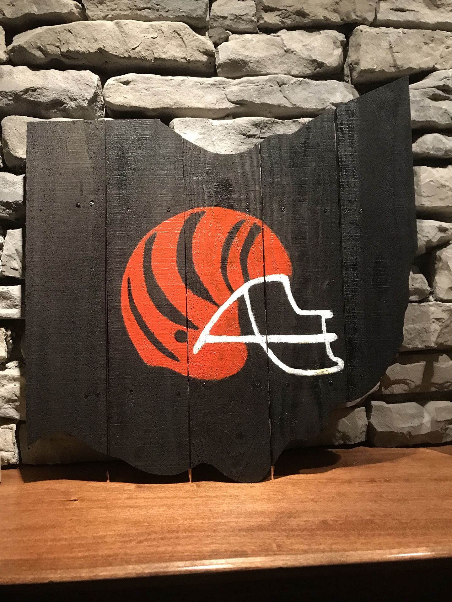 Bengals helmet painting on State of Ohio