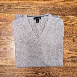 Banana Republic Luxury Blend V-Neck Sweater - Gray - Large