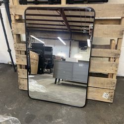 Bathroom Mirror for Wall, 36x24 Inch Rounded Rectangle Mirror, Vanity Mirror for Restroom Farmhouse, Anti-Rust, Tempered Glass, Horizontally or Vertic