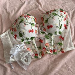 Victorias Secret “Dream Angels” Strawberry Cherry Embroidered Corset for  Sale in Pasadena, CA - OfferUp