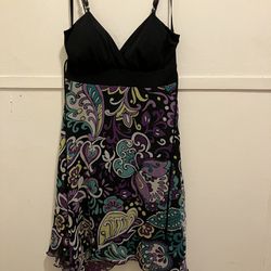 Black + Purple Dress - Size M