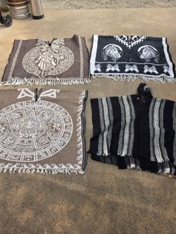 Mexican Woven Ponchos Lot of 4