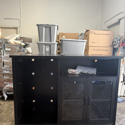 55” Wine Bar Cabinet With Fridge Space 