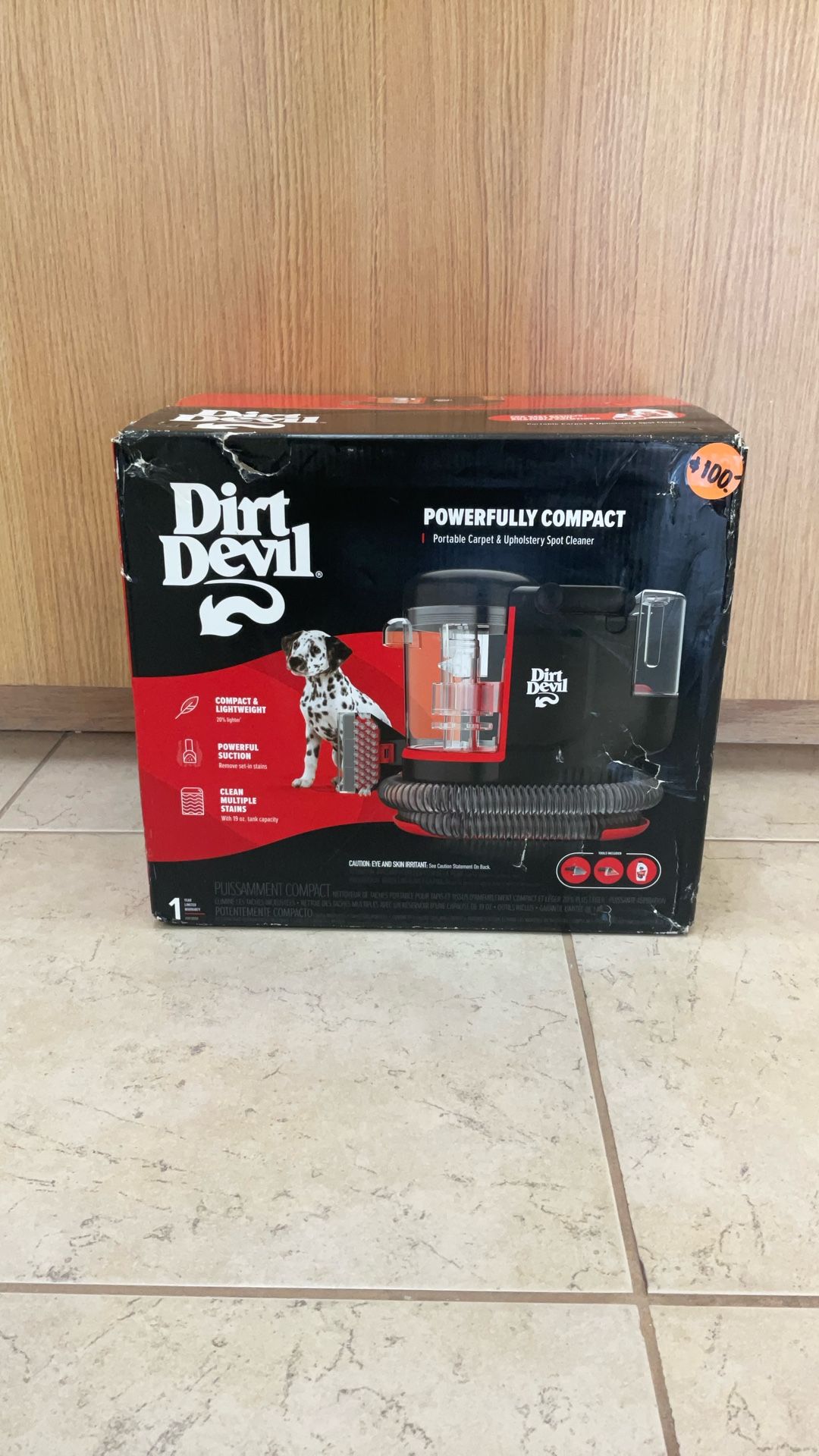 DIRT DEVIL POWERFULLY COMPACT PORTABLE CARPET & UPHOLSTERY SPOT CLEANER