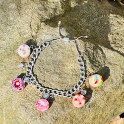 Donut Charm Bracelet-Stainless Steel