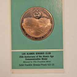 1970 Los Alamos New Mexico Atomic Age 25th Anniversary Bronze Medal