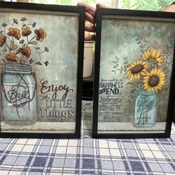 Set Of Framed Rustic Farmhouse Inspirational Art Prints