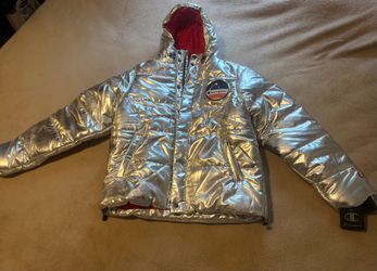 Champion Metallic Silver NASA Space Puffer Jacket - Size M (BNWT)