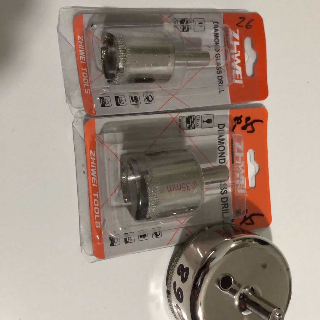 set of 3 crowns with diamond coating for tiles