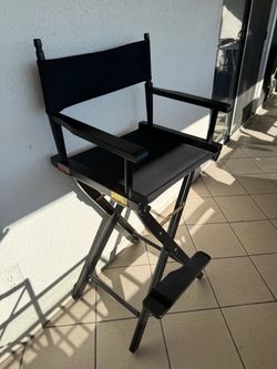 Tall Black Folding Director's Chair