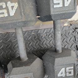 Two dumbbells. 45lb.      90$ Firm 