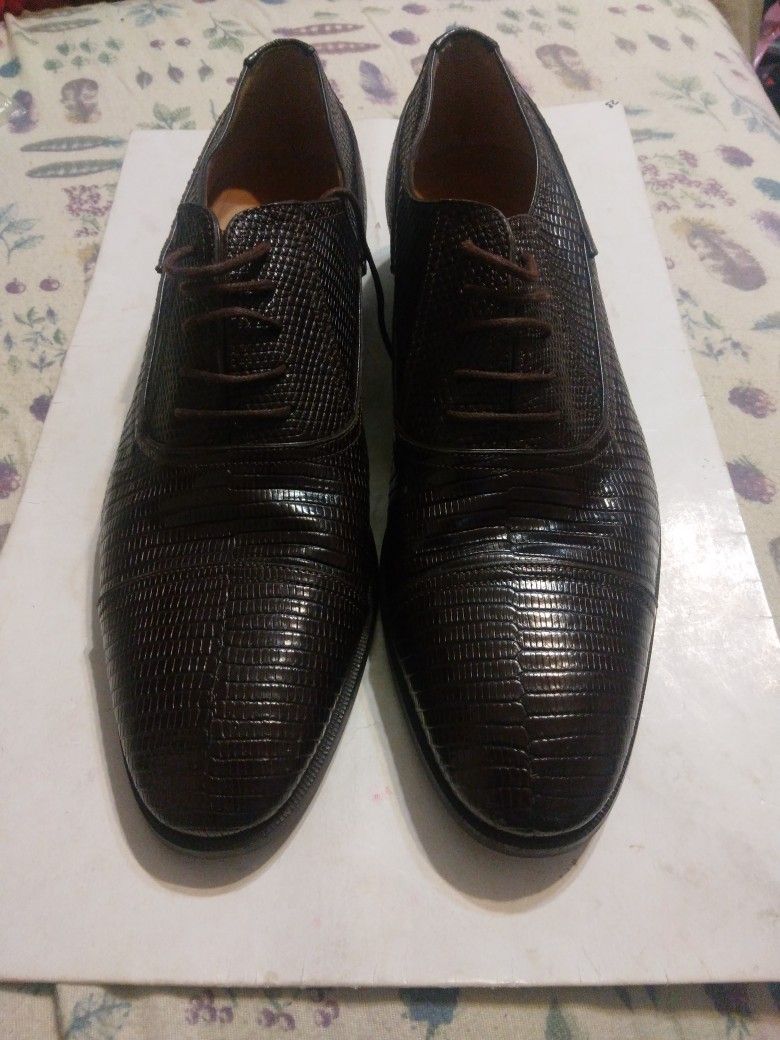 Gucci Men Lizard Exotic Shose Size 11 Brown Warren One Time No Box Used