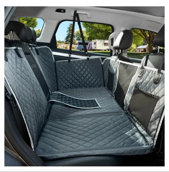 Back Seat Extender for Dog,Waterproof Hard Bottom Dog Car Seat Cover for Back Seat Protector,Foldable Camping Pet Hammock Bed,Easy Clean Travelling Ac