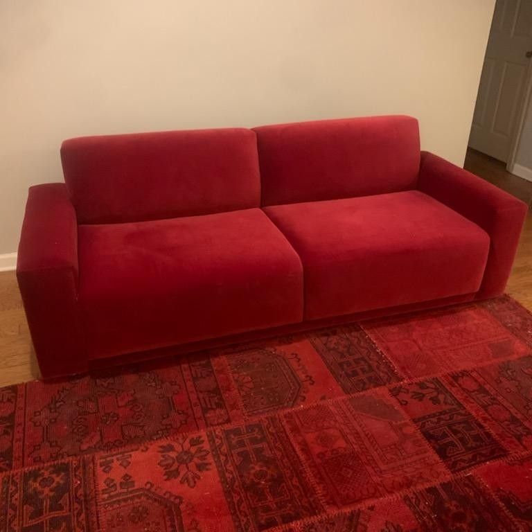 Velvet Red Sofa 