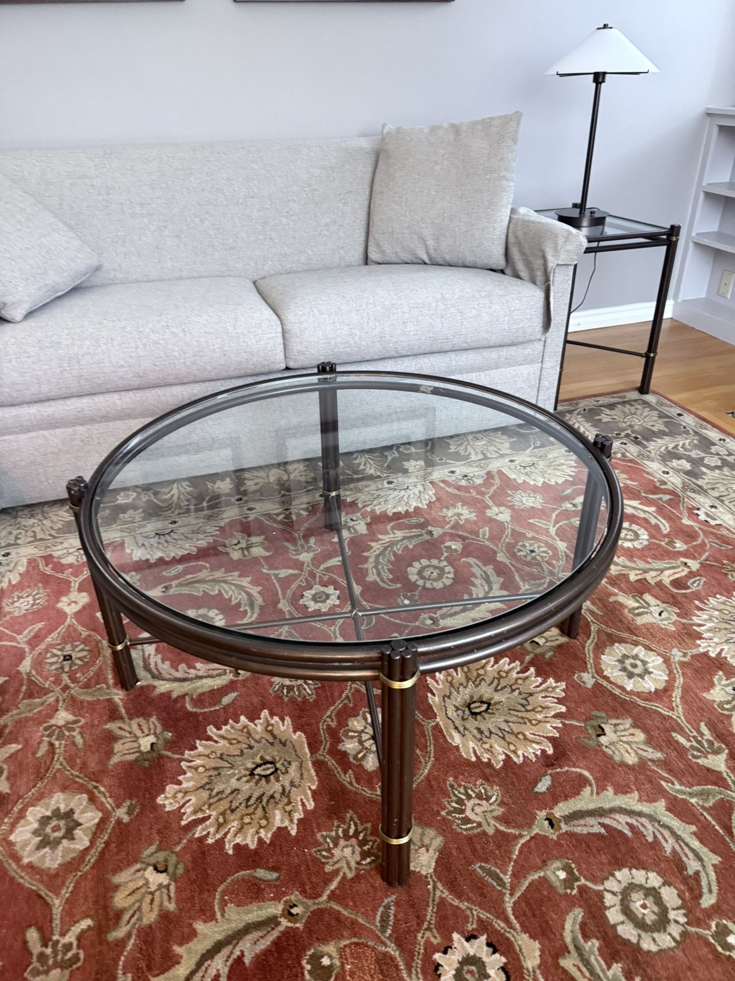 Round Glass Coffee Table and End Table