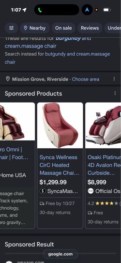 Free massage chair missing cords