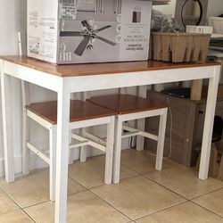 Dining table 2 chairs n bench