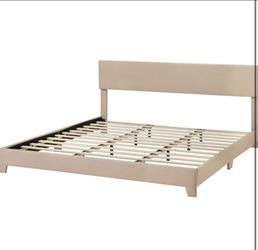Linen beige King Bed frame