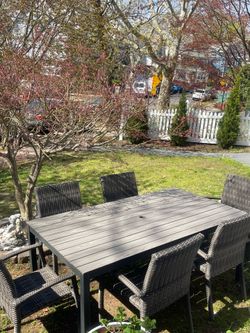 Wicker chairs and table